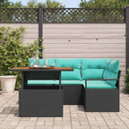 vidaXL Garten Essgruppe mit Kissen 5 pcs Schwarz und Teal