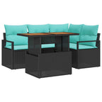 vidaXL Garten Essgruppe mit Kissen 5 pcs Schwarz und Teal