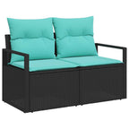vidaXL Garten Essgruppe mit Kissen 5 pcs Schwarz und Teal