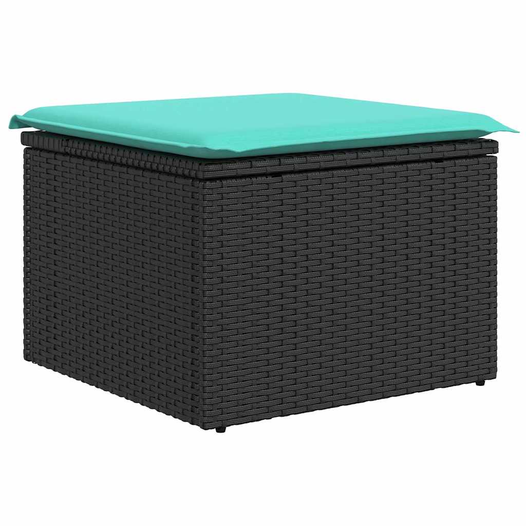 vidaXL Garten Essgruppe mit Kissen 8 pcs Schwarz und Teal