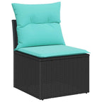 vidaXL Garten Essgruppe mit Kissen 11 pcs Schwarz und Teal