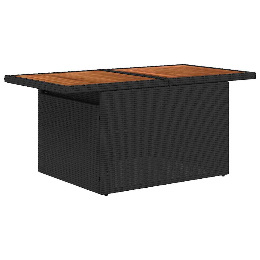 vidaXL Garten-Sofa-Set mit Kissen mit Kissen 7 pcs Schwarz und Creme