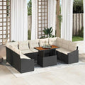 vidaXL Garten Essgruppe mit Kissen 10 pcs Schwarz und Creme
