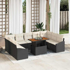 vidaXL Garten Essgruppe mit Kissen 10 pcs Schwarz und Creme