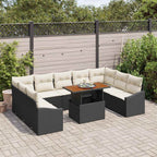 vidaXL Garten Essgruppe mit Kissen 10 pcs Schwarz und Creme