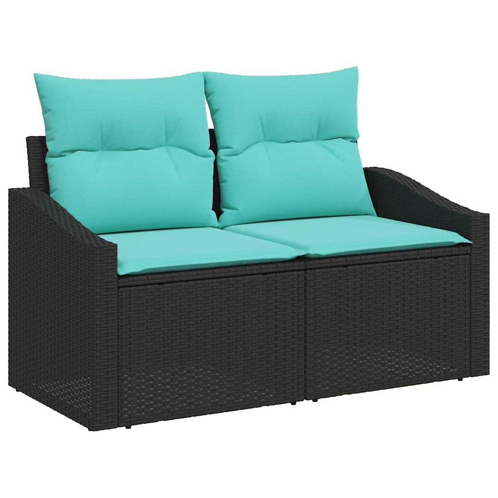 vidaXL Garten Essgruppe mit Kissen 10 pcs Schwarz und Teal
