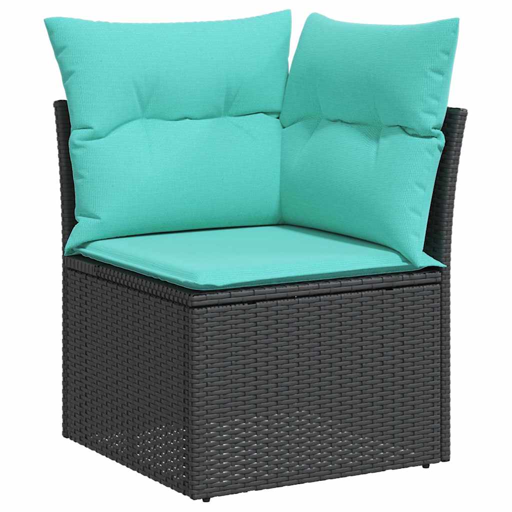 vidaXL Garten Essgruppe mit Kissen 10 pcs Schwarz und Teal
