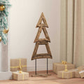 vidaXL Weihnachtsbaum mit Ständer Braun 90 cm Massivholz Teak
