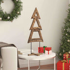 vidaXL Weihnachtsbaum mit Ständer Braun 90 cm Massivholz Teak