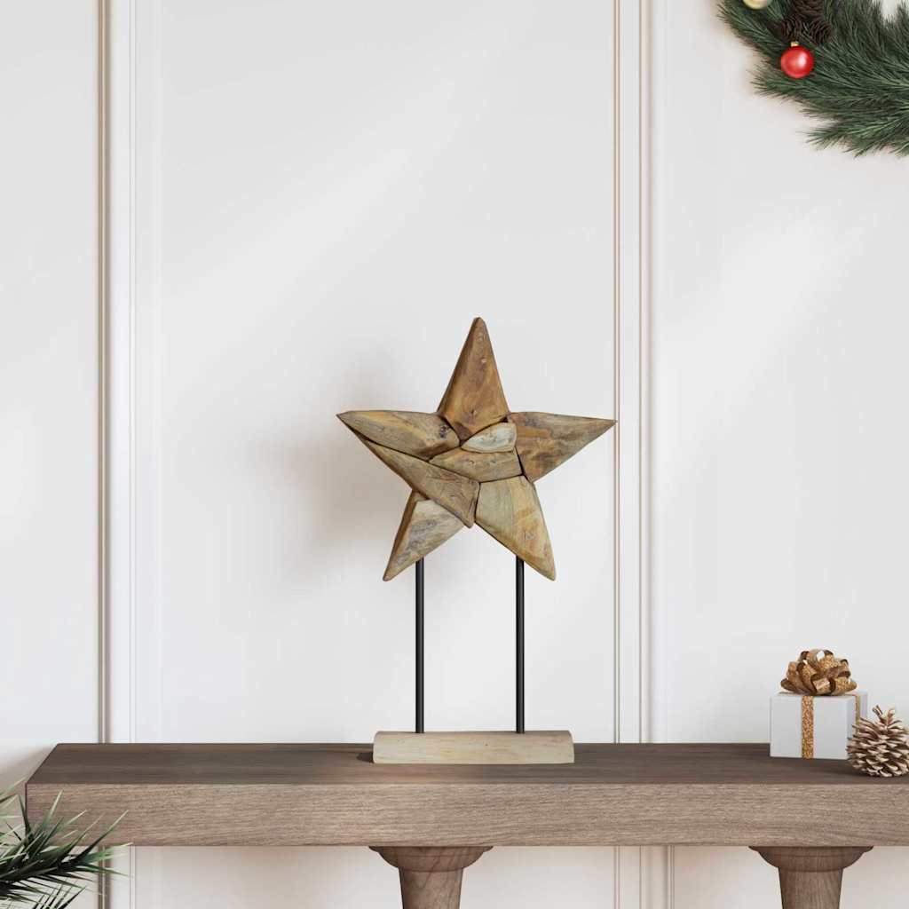 vidaXL Weihnachtsstern Braun 31 x 15 x 46 cm Massivholz Teak