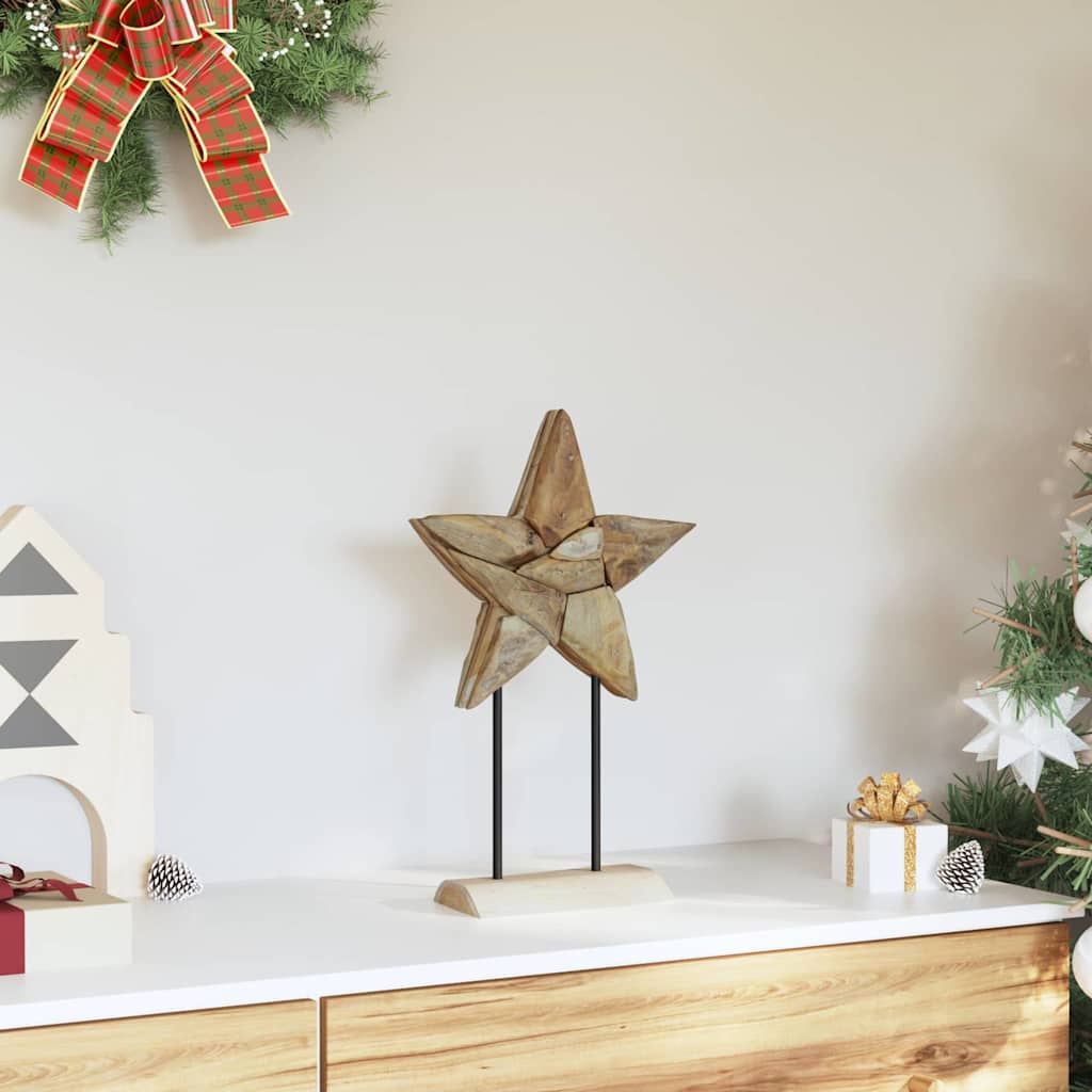 vidaXL Weihnachtsstern Braun 31 x 15 x 46 cm Massivholz Teak