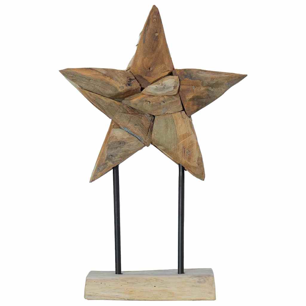 vidaXL Weihnachtsstern Braun 31 x 15 x 46 cm Massivholz Teak