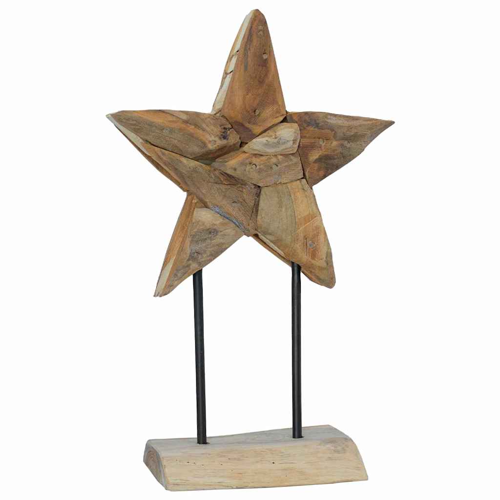 vidaXL Weihnachtsstern Braun 31 x 15 x 46 cm Massivholz Teak