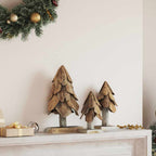 vidaXL Weihnachtsbaum mit Ständer 3 pcs Braun Massivholz Teak