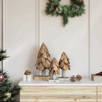 vidaXL Weihnachtsbaum mit Ständer 3 pcs Braun Massivholz Teak