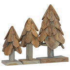 vidaXL Weihnachtsbaum mit Ständer 3 pcs Braun Massivholz Teak