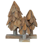 vidaXL Weihnachtsbaum mit Ständer 3 pcs Braun Massivholz Teak