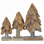 vidaXL Weihnachtsbaum mit Ständer 3 pcs Braun Massivholz Teak
