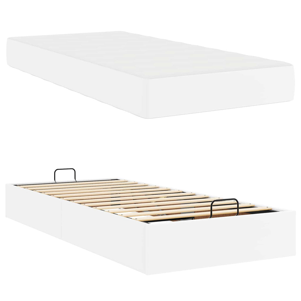 vidaXL Bettgestell mit Matratze Sonstiges 2 pcs Weiß PVC