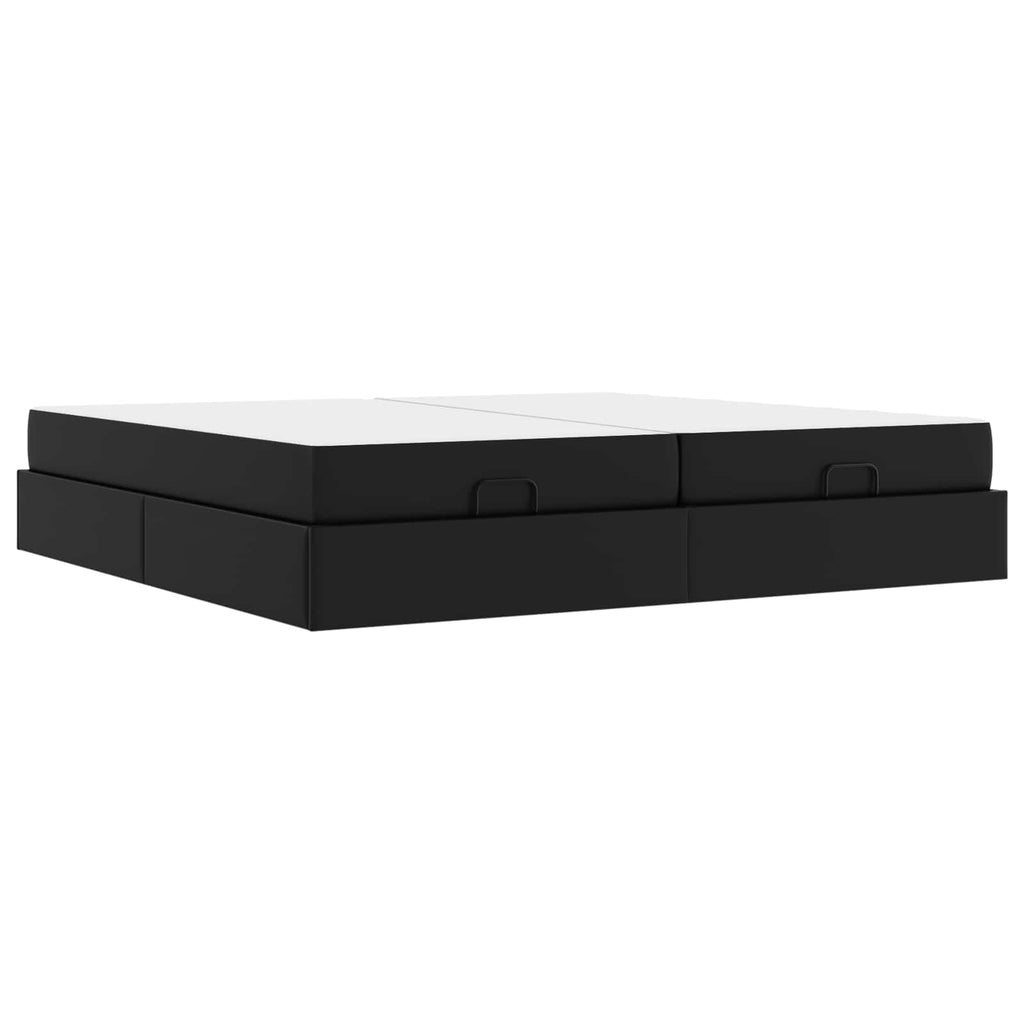 vidaXL Bettgestell mit Matratze mit Matratze 2 pcs Schwarz PVC