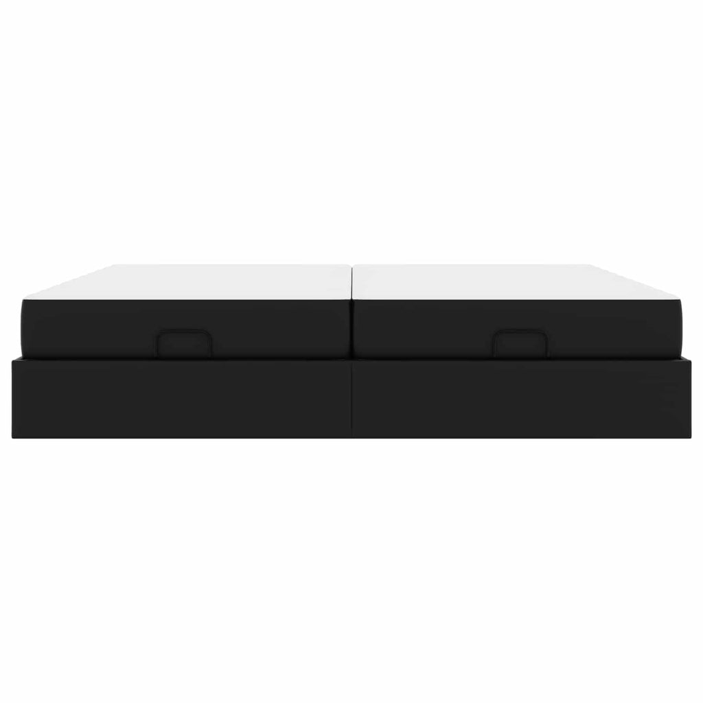 vidaXL Bettgestell mit Matratze mit Matratze 2 pcs Schwarz PVC