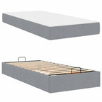 vidaXL Bettgestell mit Matratze 2 pcs Hellgrau Stoff