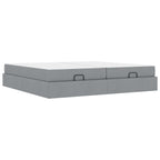 vidaXL Bettgestell mit Matratze mit Matratze 2 pcs Hellgrau Stoff