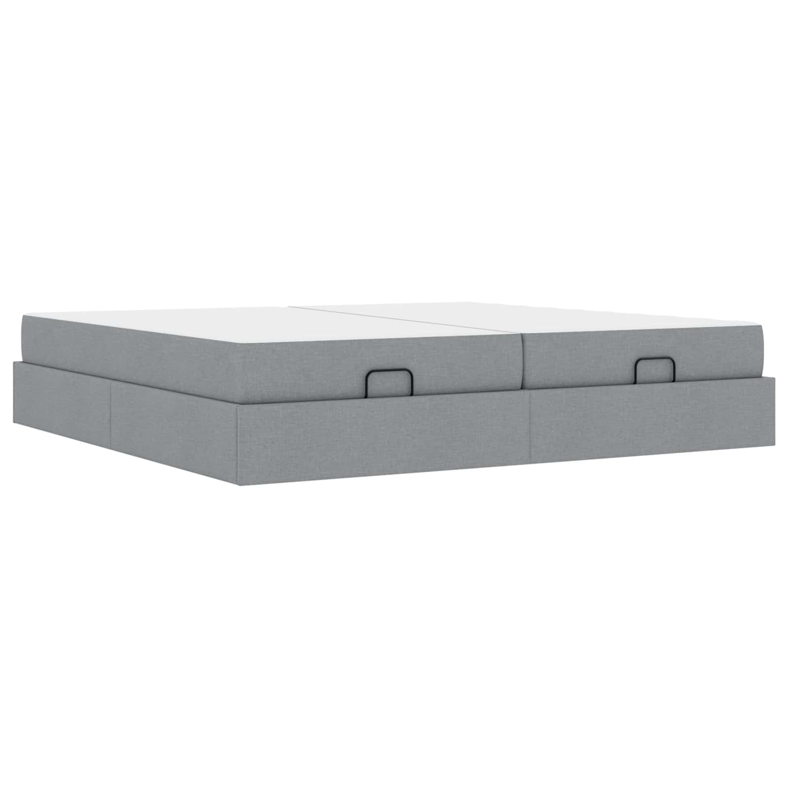vidaXL Bettgestell mit Matratze mit Matratze 2 pcs Hellgrau Stoff
