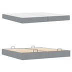 vidaXL Bettgestell mit Matratze mit Matratze 2 pcs Hellgrau Stoff