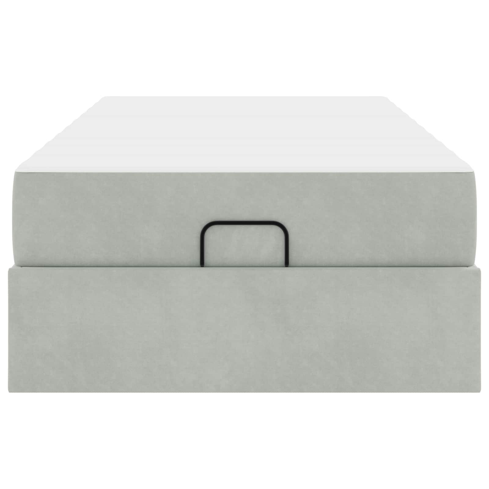 vidaXL Bettgestell mit Matratze 2 pcs Hellgrau Samt