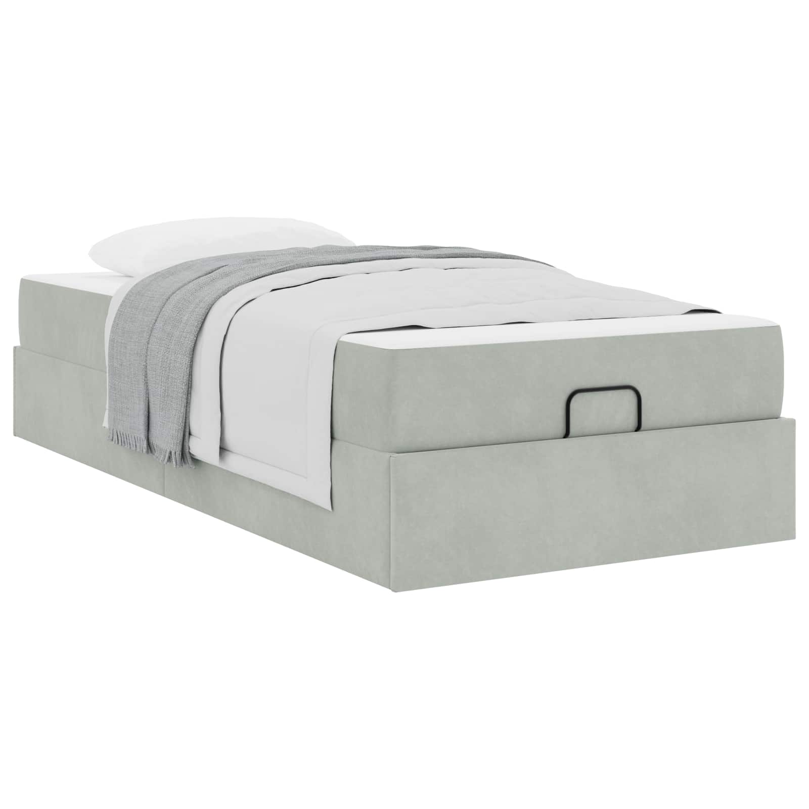 vidaXL Bettgestell mit Matratze 2 pcs Hellgrau Samt