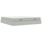 vidaXL Bettgestell mit Matratze mit Matratze 2 pcs Hellgrau Samt