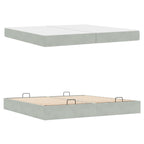 vidaXL Bettgestell mit Matratze mit Matratze 2 pcs Hellgrau Samt