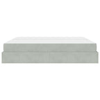 vidaXL Bettgestell mit Matratze mit Matratze 2 pcs Hellgrau Samt
