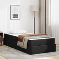 vidaXL Aufbewahrungsbett mit Matratze mit Matratze 2 pcs Schwarz Leder