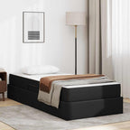 vidaXL Aufbewahrungsbett mit Matratze mit Matratze 2 pcs Schwarz Leder