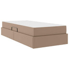 vidaXL Aufbewahrungsbett mit Matratze 2 pcs Cappuccino Leder