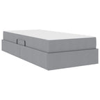 vidaXL Aufbewahrungsbett mit Matratze Hellgrau 90 x 190 cm Polyester