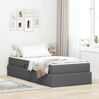 vidaXL Aufbewahrungsbett mit Matratze Dunkelgrau 100 x 200 cm