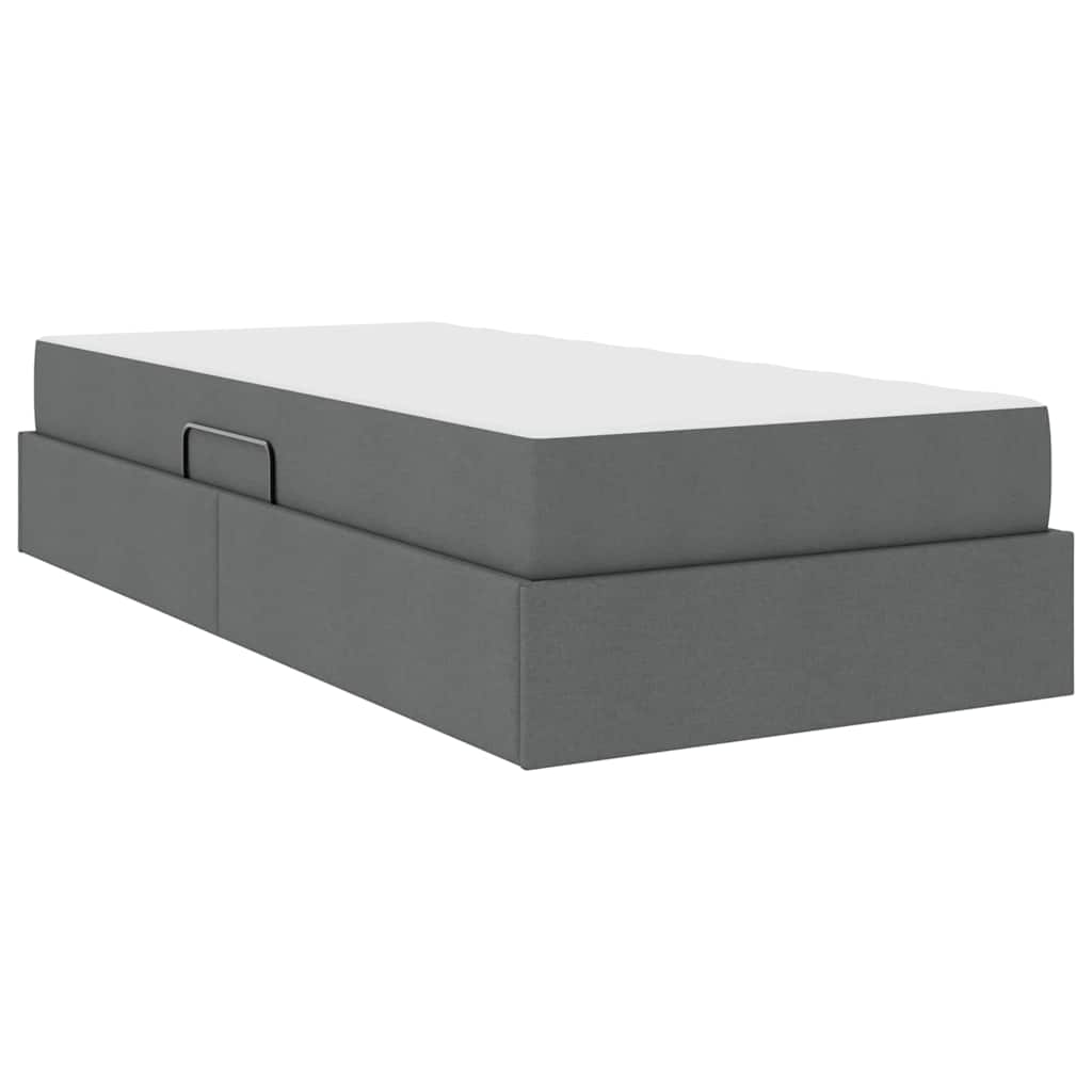 vidaXL Aufbewahrungsbett mit Matratze Dunkelgrau 100 x 200 cm