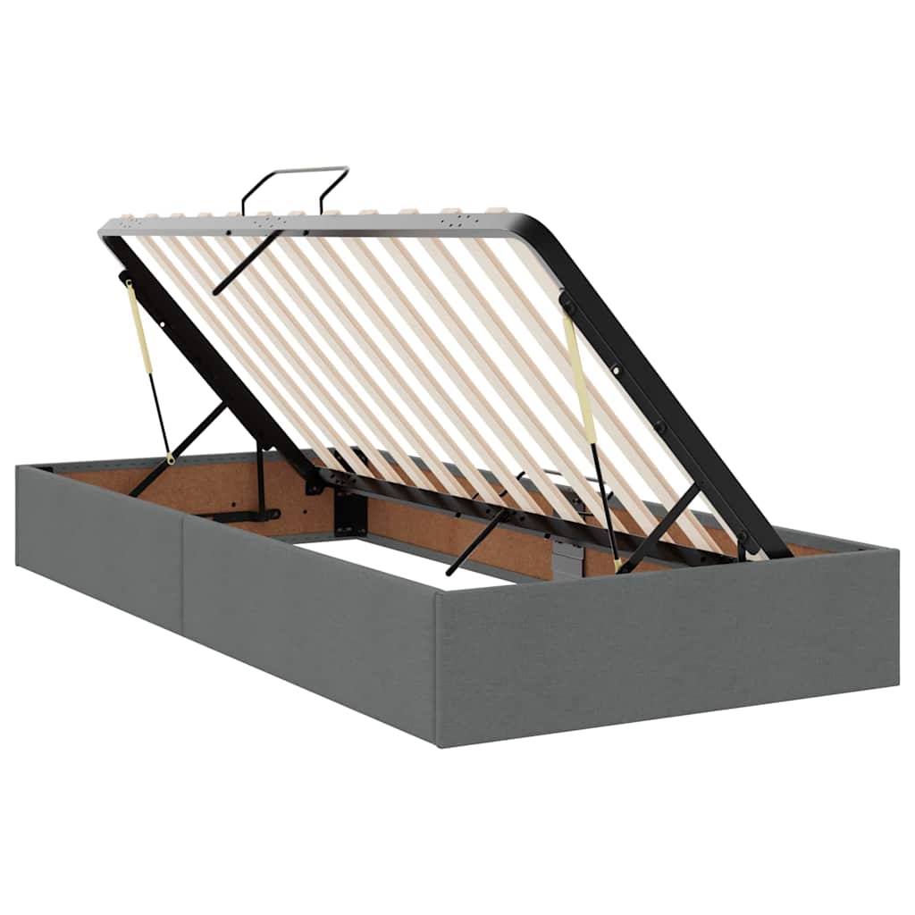 vidaXL Aufbewahrungsbett mit Matratze Dunkelgrau 100 x 200 cm