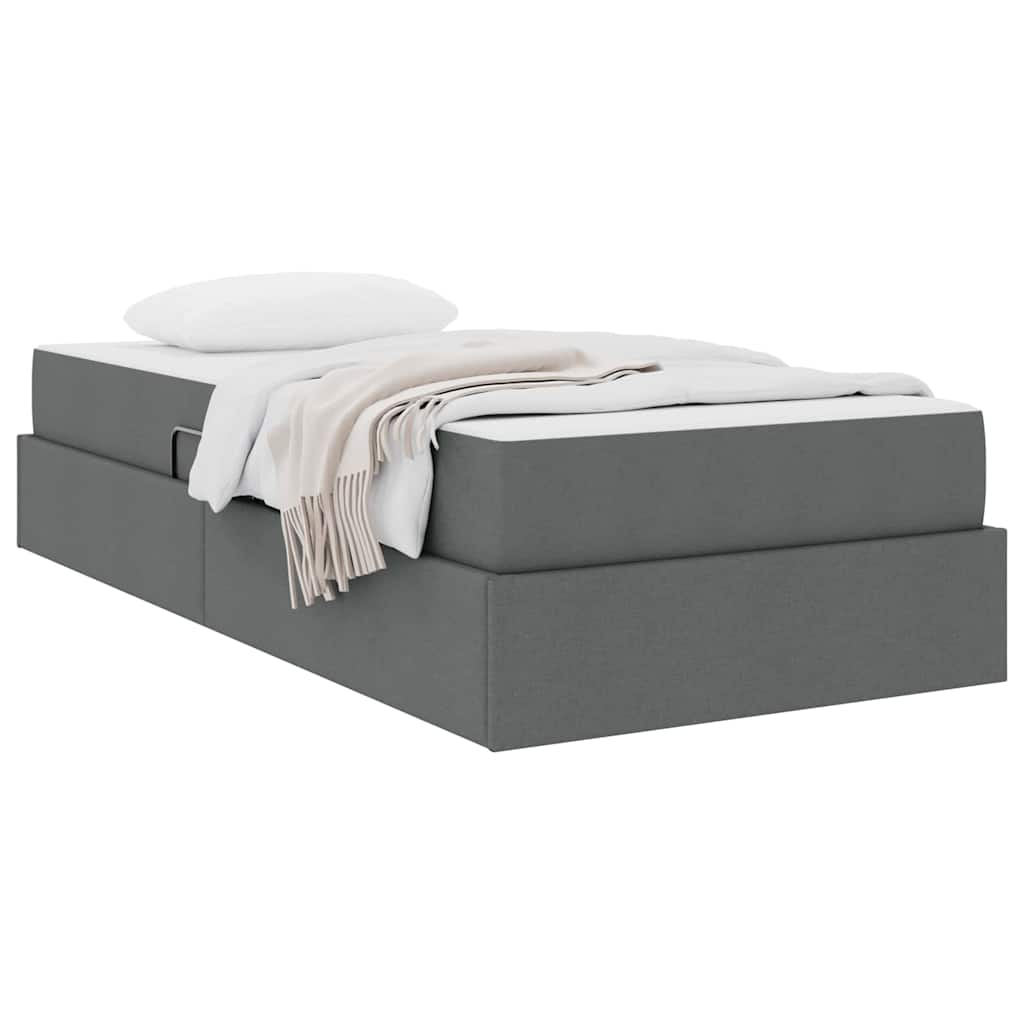 vidaXL Aufbewahrungsbett mit Matratze Dunkelgrau 100 x 200 cm