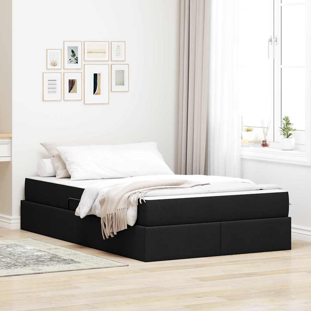 vidaXL Aufbewahrungsbett mit Matratze Hellgrau 90 x 190 cm Polyester