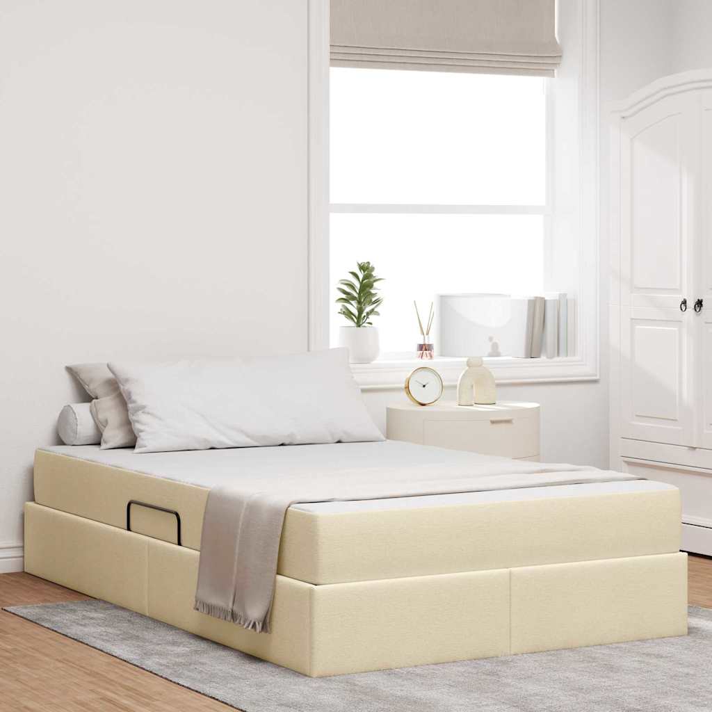 vidaXL Aufbewahrungsbett mit Matratze Hellgrau 90 x 190 cm Polyester