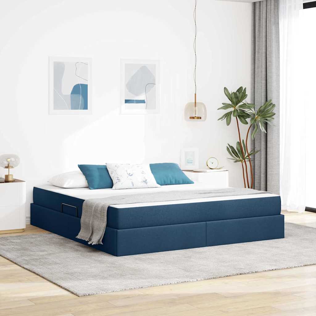 vidaXL Aufbewahrungsbett mit Matratze Hellgrau 90 x 190 cm Polyester