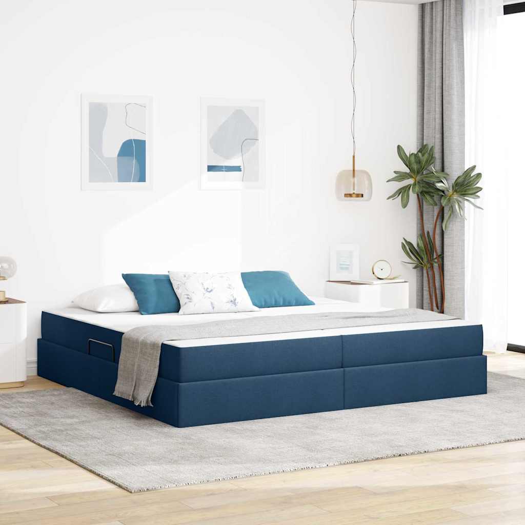 vidaXL Aufbewahrungsbett mit Matratze Hellgrau 90 x 190 cm Polyester