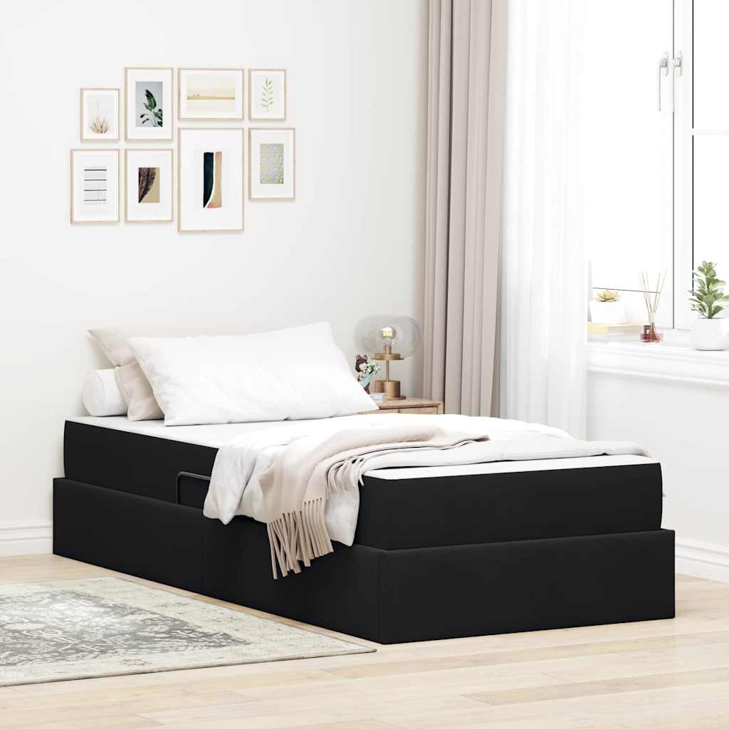 vidaXL Aufbewahrungsbett mit Matratze Hellgrau 90 x 190 cm Samt