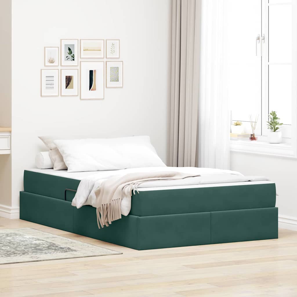 vidaXL Aufbewahrungsbett mit Matratze Hellgrau 90 x 190 cm Samt