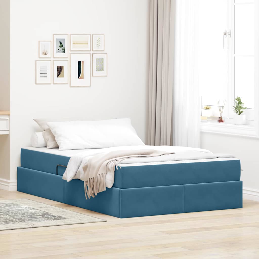 vidaXL Aufbewahrungsbett mit Matratze Hellgrau 90 x 190 cm Samt