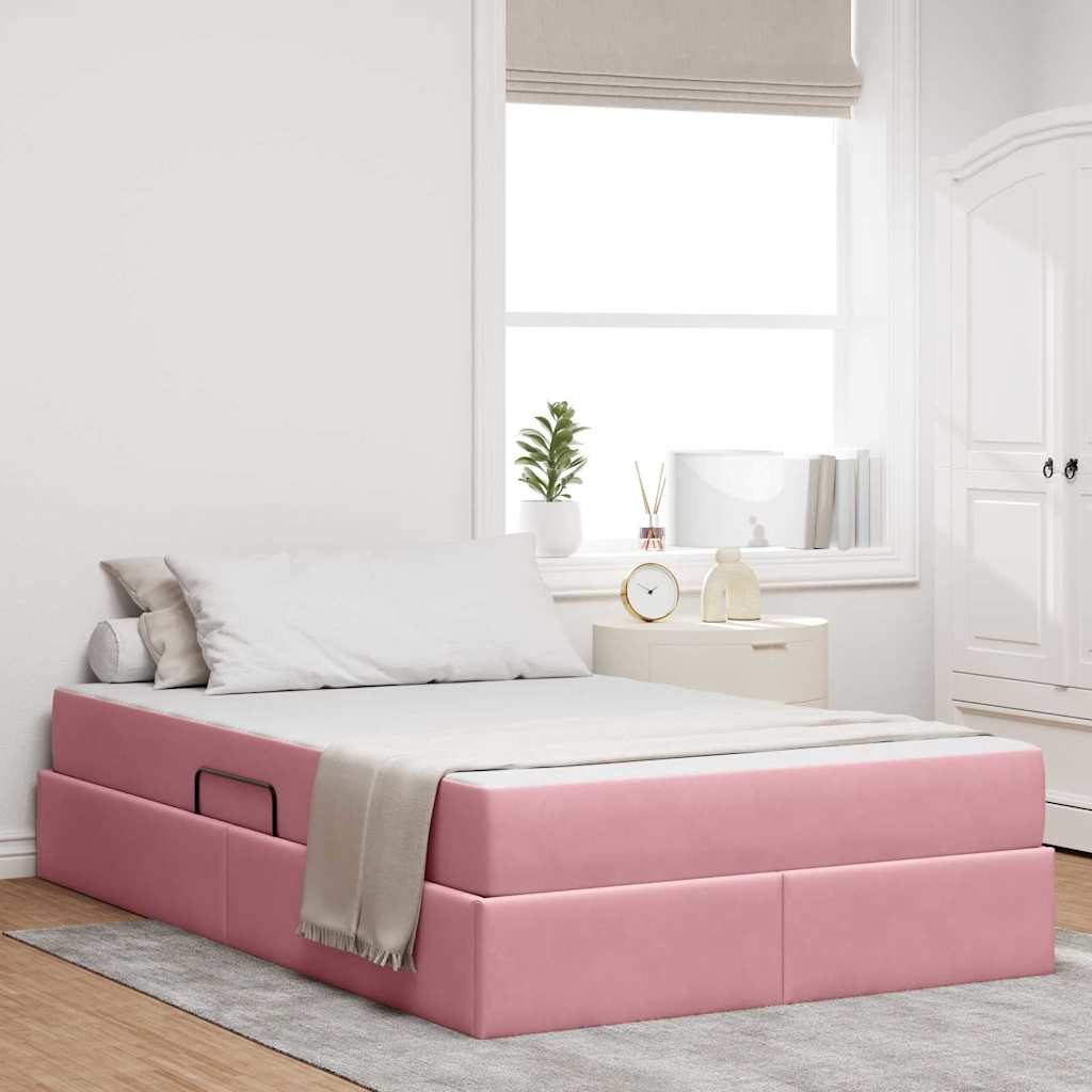 vidaXL Aufbewahrungsbett mit Matratze Hellgrau 90 x 190 cm Samt